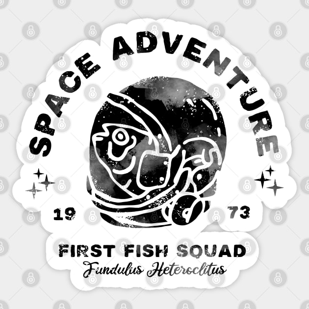 Space Traveller Fish Vintage Design Sticker by okpinsArtDesign